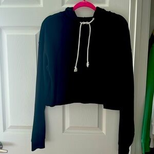 Black Cropped Hoodie
